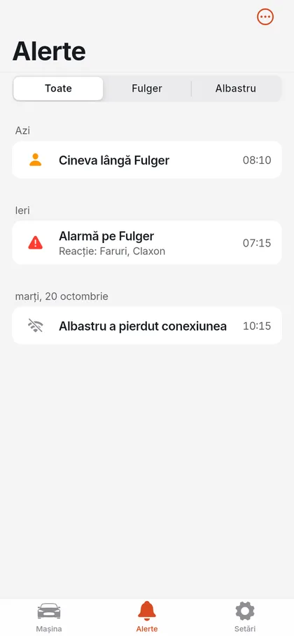 Istoricul alertelor